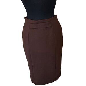 Premise Petite Brand Brown Pencil Skirt Polyester Rayon Blend Women's Size 8P